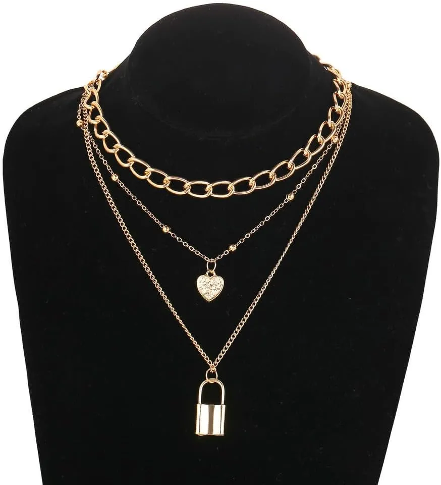 Layered Gold Necklaces for Women Stacked Delicate Chain Necklace Paperclip Chain Necklace Vintage Coin Medallion Pendant Tiny Cuban Chain Toggle Clasp Necklaces Present
