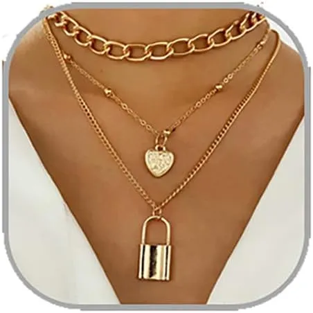Layered Gold Necklaces for Women Stacked Delicate Chain Necklace Paperclip Chain Necklace Vintage Coin Medallion Pendant Tiny Cuban Chain Toggle Clasp Necklaces Present