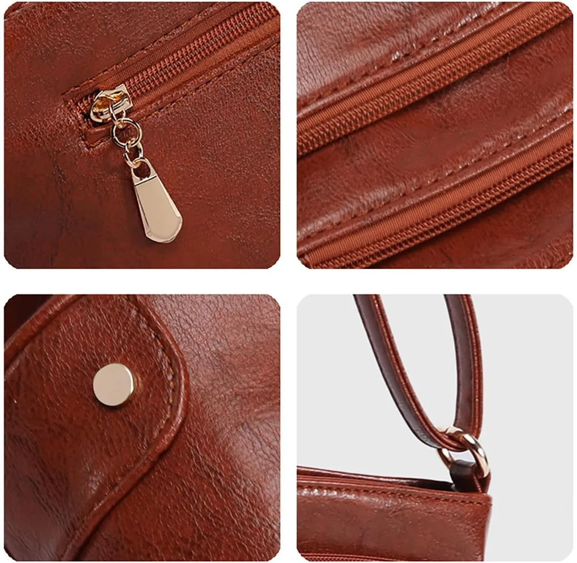 Leather Bucket Bags for Women Small Retro Shoulder Bag Designer Hobo Satchel Slouchy Crossbody Bag 2025 Summer