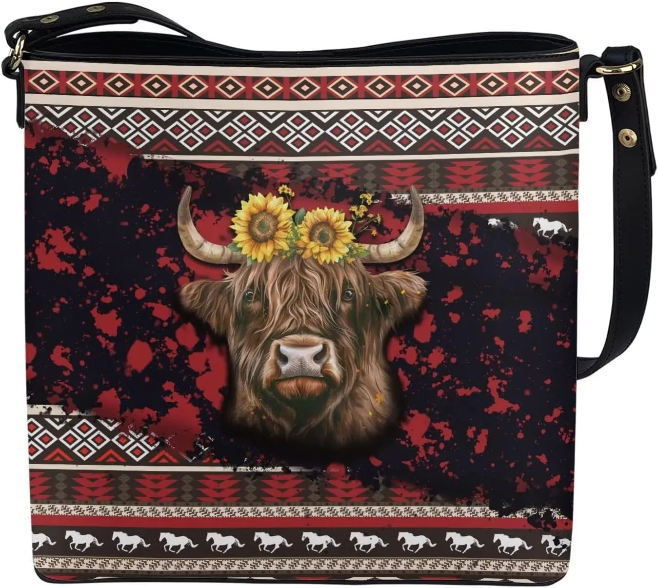 Leather Bucket Crossbody Bags for Women Boho Tote Handbags with Adjustable Strap and Compartment for Work Travel