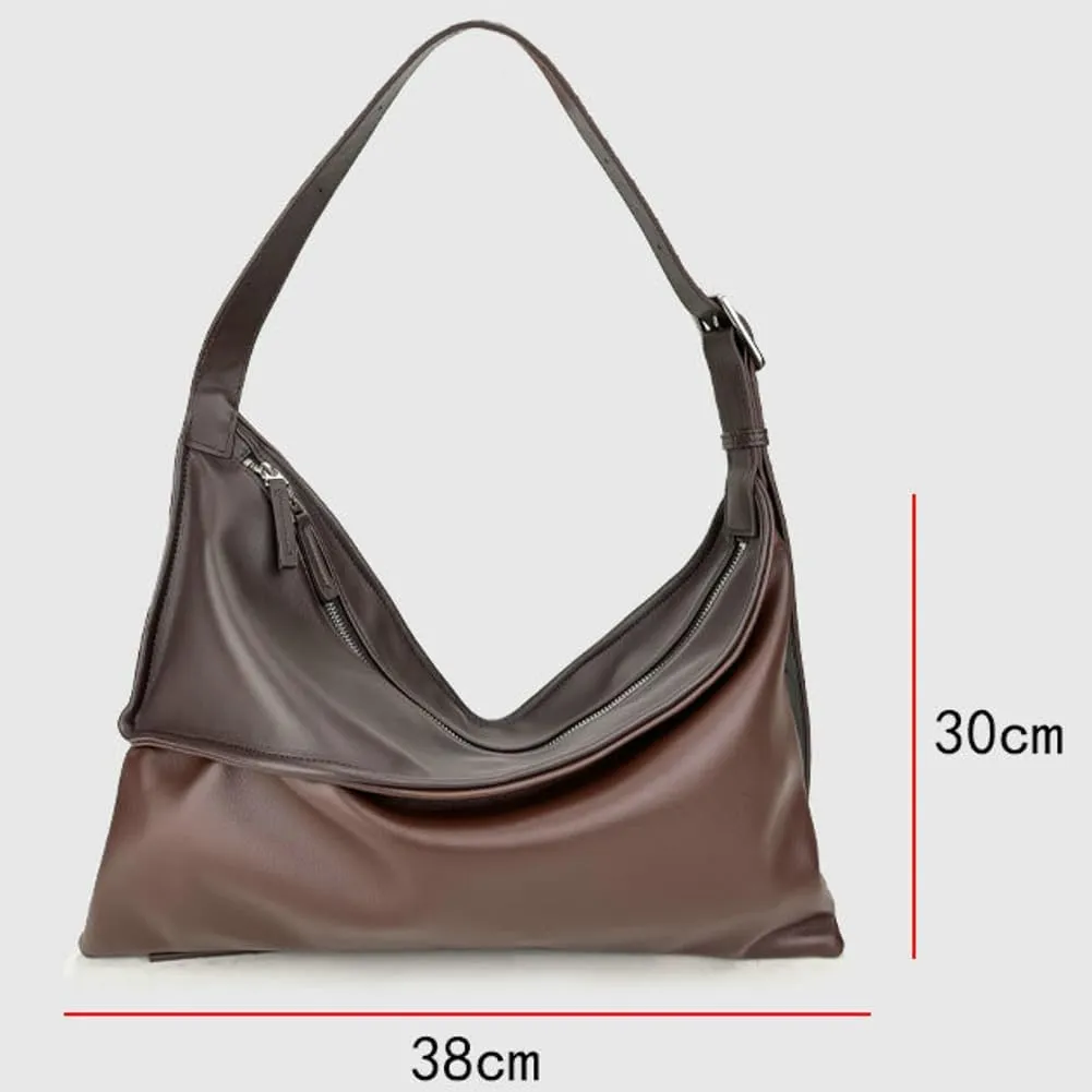 Leather Messenger Bag Large Shoulder Handbags for Men Women Vegan Leather Tote Purse Crossbody Hobo Bag Chic Satchels Purses
