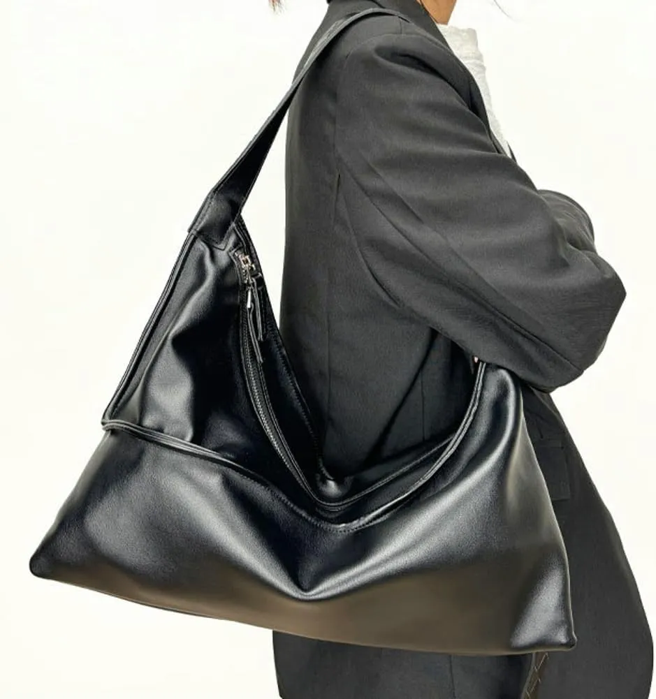 Leather Messenger Bag Large Shoulder Handbags for Men Women Vegan Leather Tote Purse Crossbody Hobo Bag Chic Satchels Purses