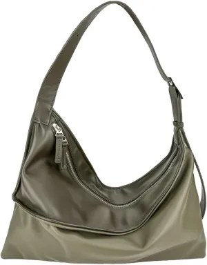 Leather Messenger Bag Large Shoulder Handbags for Men Women Vegan Leather Tote Purse Crossbody Hobo Bag Chic Satchels Purses