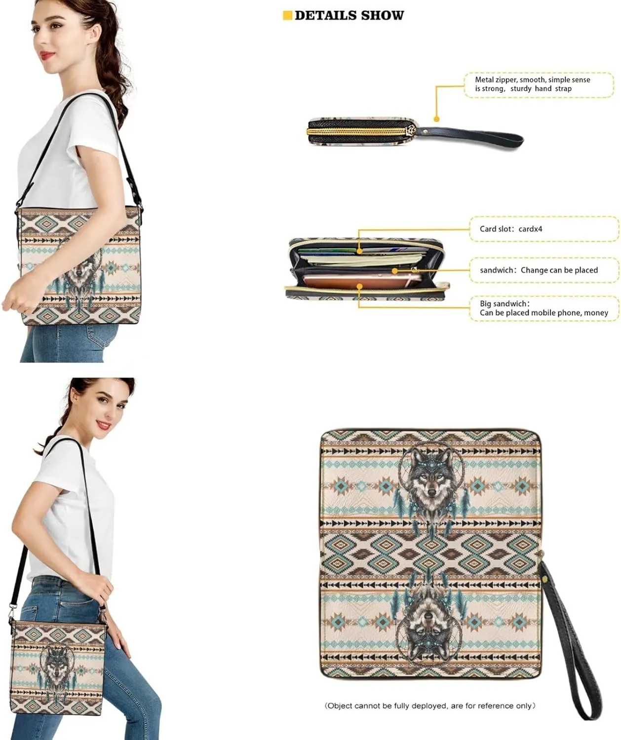 Leather Women Top Handbags Set of 2, Large Satchel Shoulder Purse Crossbody Hobo Bags with Wallet