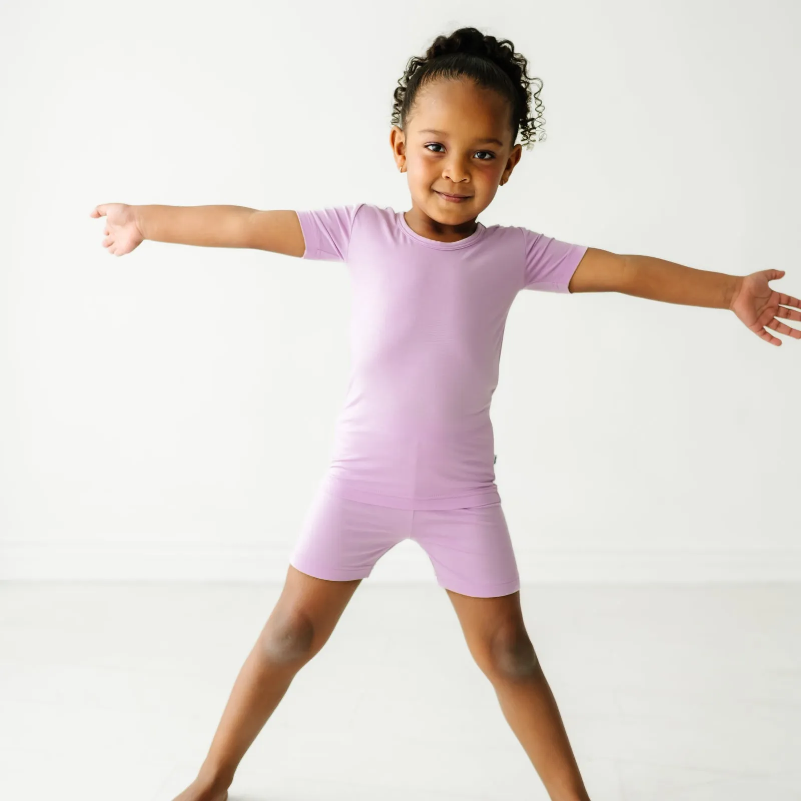 Light Orchid Two-Piece Short Sleeve & Shorts Pajama Set