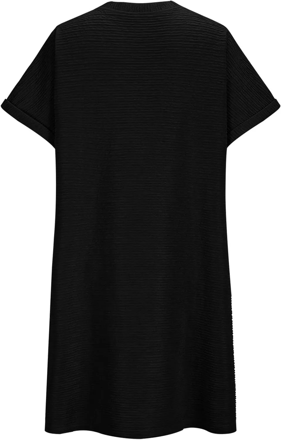 Loose Dress for Women Short Sleeve Crew Neck Smooth Elegant Chiffon Mini Crop Dresses Summer Beach Dress 2025