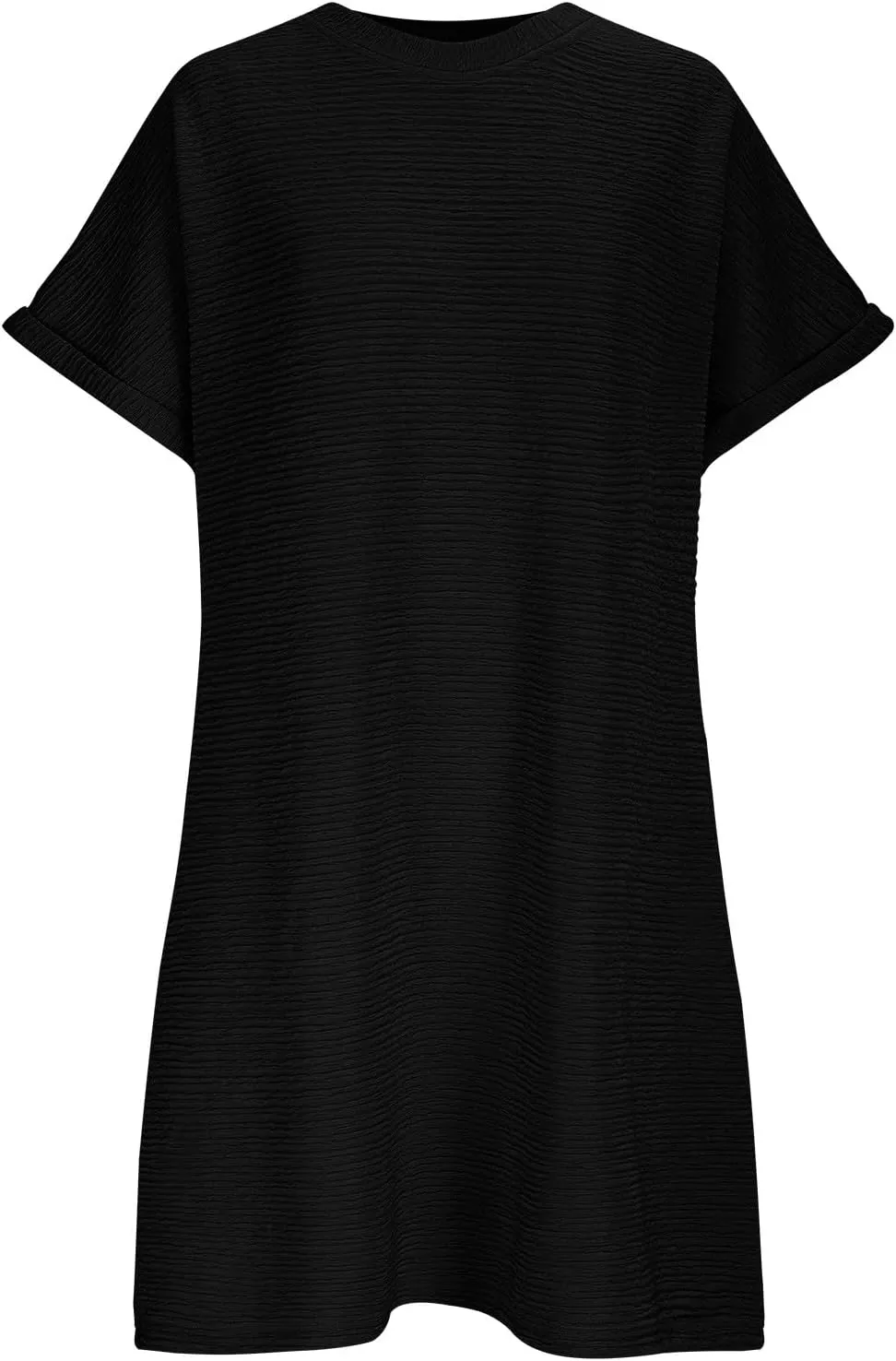 Loose Dress for Women Short Sleeve Crew Neck Smooth Elegant Chiffon Mini Crop Dresses Summer Beach Dress 2025