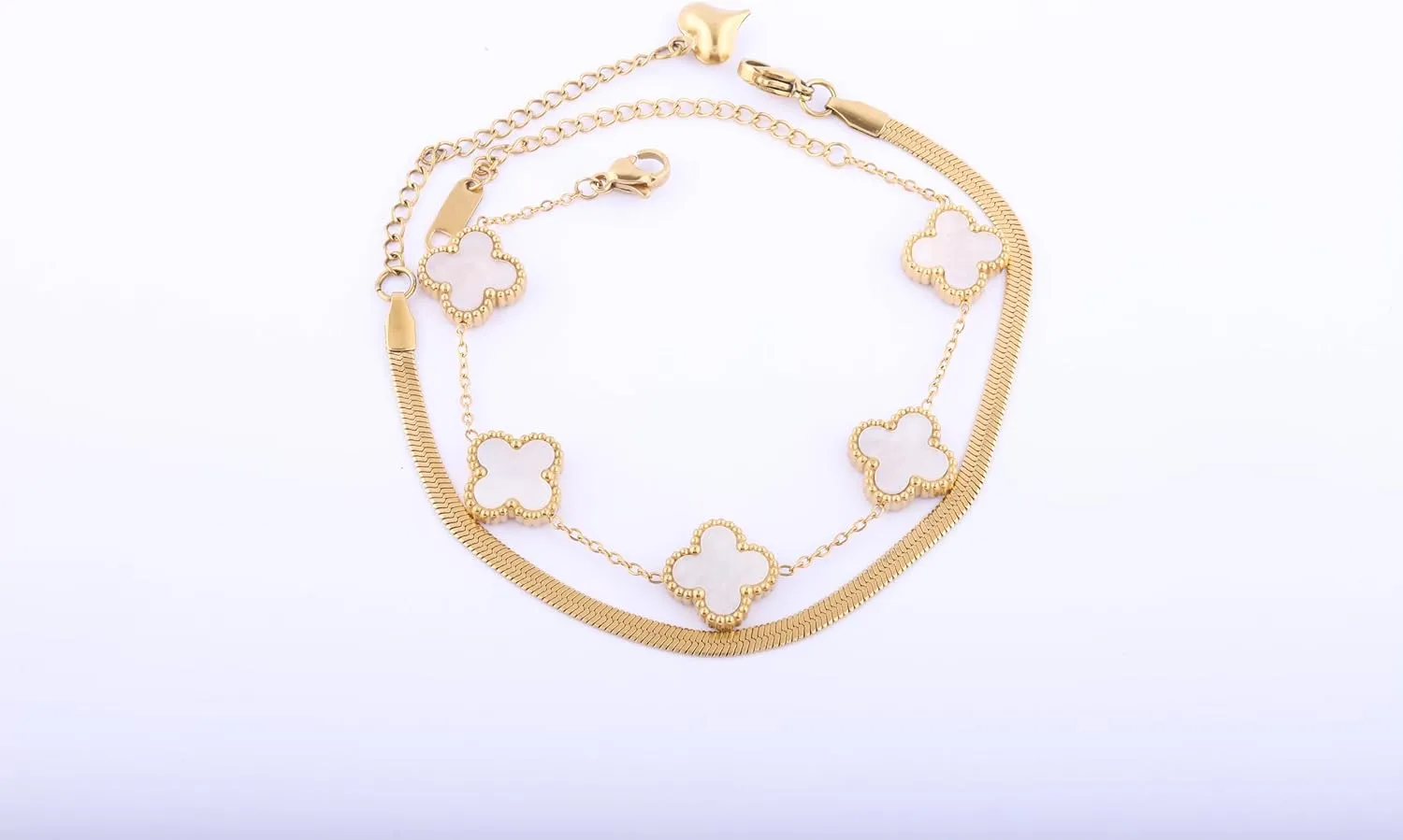 Lunova Necklace and Bracelet Set for Women, Elegant Gold or Silver Jewelry, Non-Tarnish Trendy Fashion Accessories, Stylish Gold Chain & Bracelet, Gifts for Her, Girlfriend, Sister, Daughter