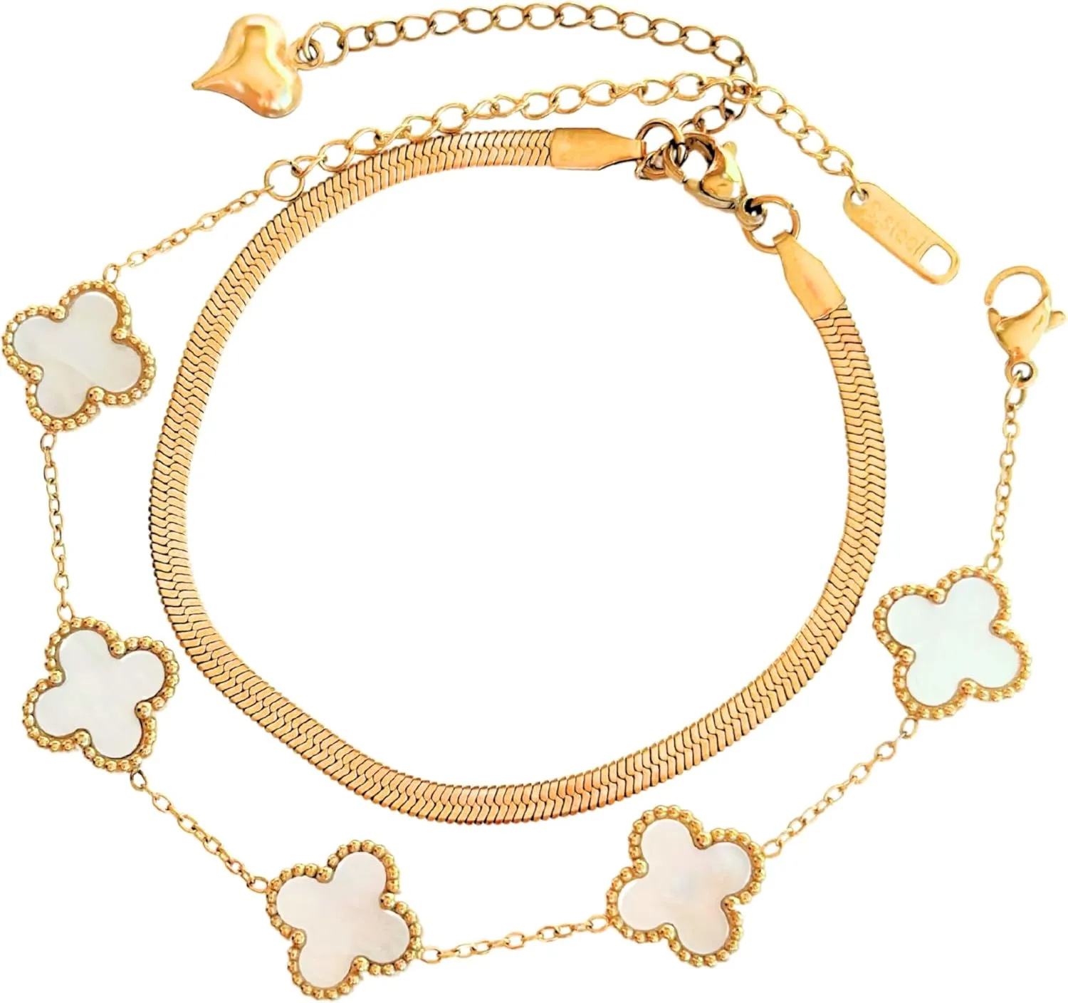 Lunova Necklace and Bracelet Set for Women, Elegant Gold or Silver Jewelry, Non-Tarnish Trendy Fashion Accessories, Stylish Gold Chain & Bracelet, Gifts for Her, Girlfriend, Sister, Daughter