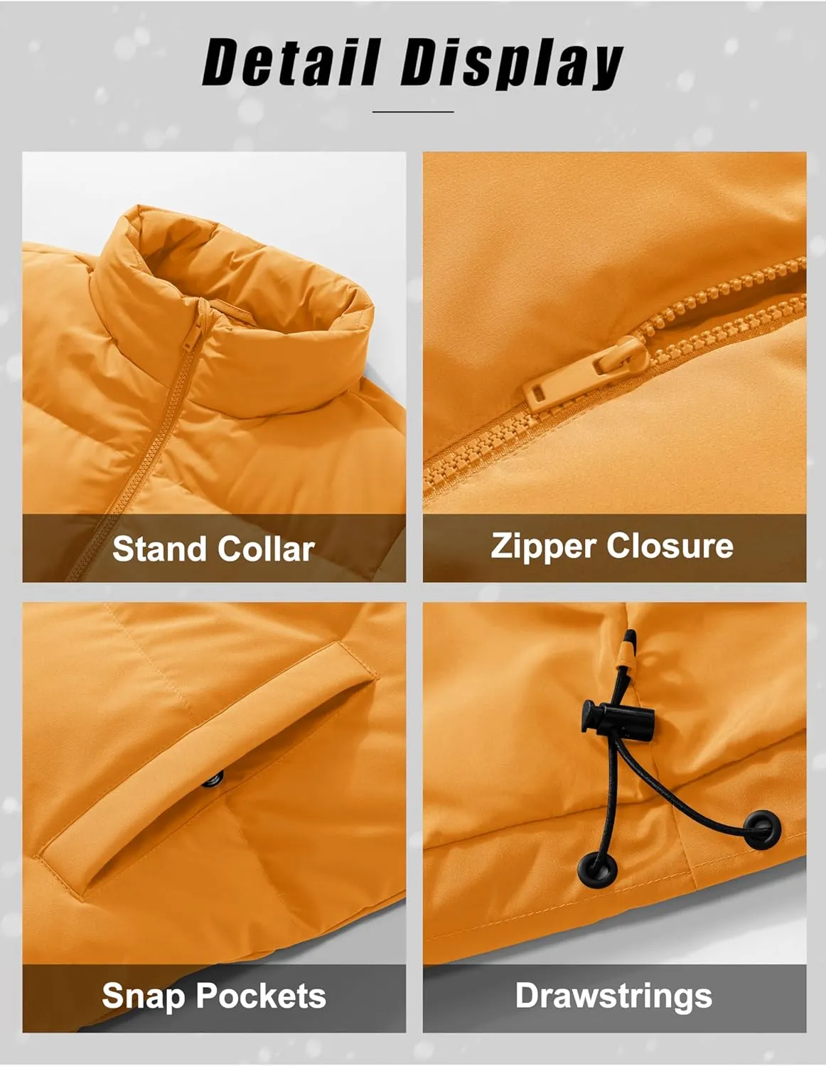 MAGCOMSEN Women's Winter Down Puffer Jackets Stand Collar Zip Up Water Resistant Warm Padded Quilted Coat with Pockets