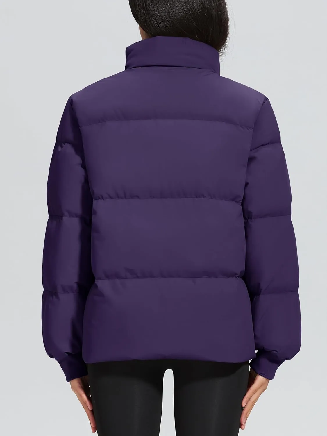 MAGCOMSEN Women's Winter Down Puffer Jackets Stand Collar Zip Up Water Resistant Warm Padded Quilted Coat with Pockets