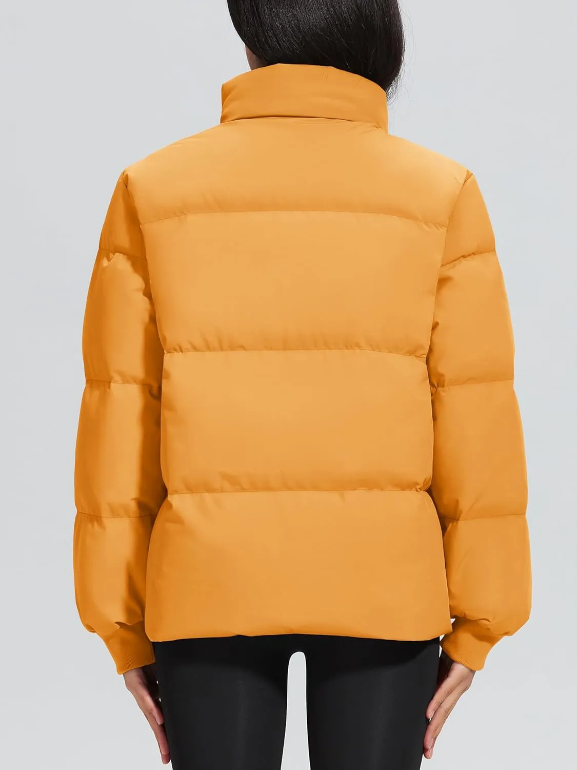 MAGCOMSEN Women's Winter Down Puffer Jackets Stand Collar Zip Up Water Resistant Warm Padded Quilted Coat with Pockets