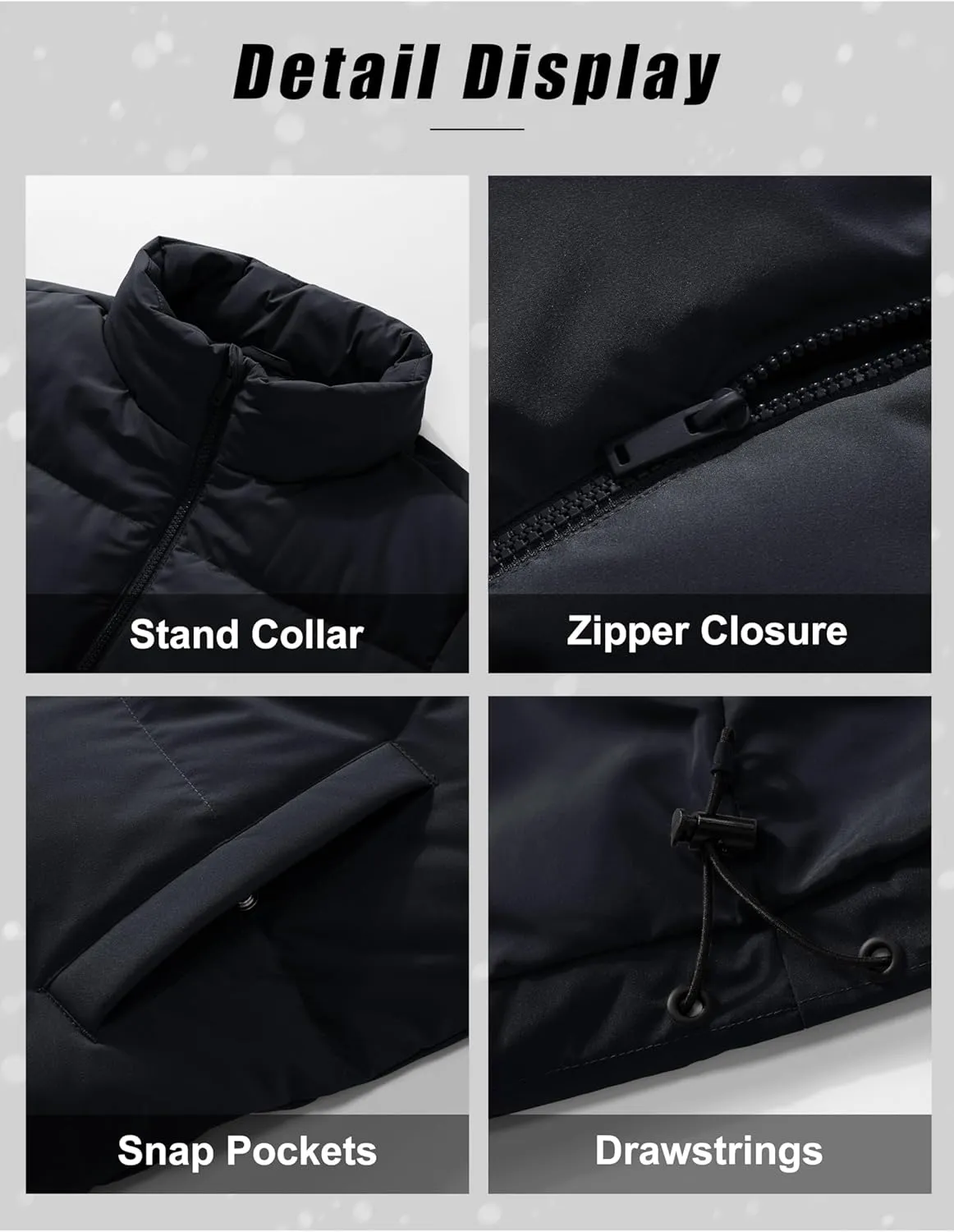 MAGCOMSEN Women's Winter Down Puffer Jackets Stand Collar Zip Up Water Resistant Warm Padded Quilted Coat with Pockets
