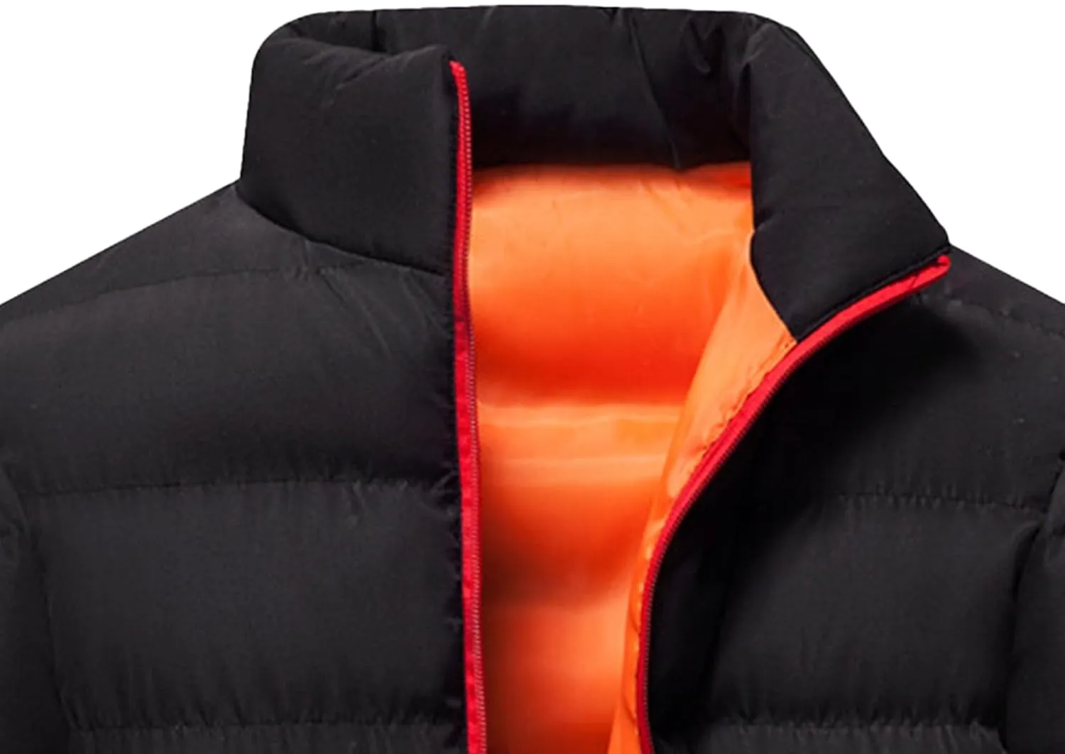 Maiyifu-GJ Men Winter Down Coat Jacket Lightweight Warm Thicken Padded Outerwear Stand Collar Ski Hiking Travel Warm Overcoat
