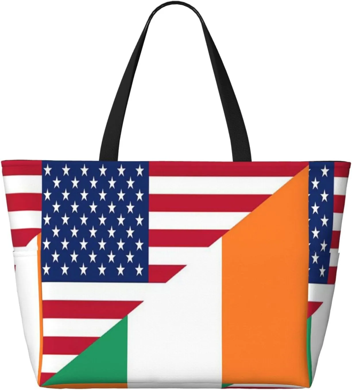 Maryland Flag Heart Women Large Beach Bag Travel Weekender Foldable Tote Bag for Pool Beach Vacation Gym