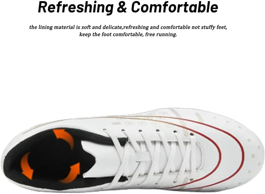 Maylrvjv Men's High-Top Soccer Shoes Big Kids Football Boots Breathable Lightweight Outdoor Indoor Professional Training Sneakers