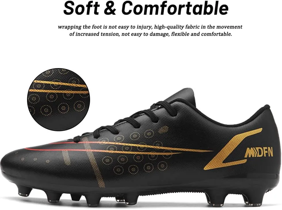 Maylrvjv Men's High-Top Soccer Shoes Big Kids Football Boots Breathable Lightweight Outdoor Indoor Professional Training Sneakers