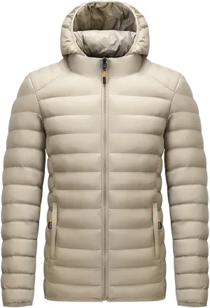 Men's Autumn And Winter Jacket Coat Leisure Plus Size Light Zip Pocket Cotton Padded Warm Cotton Anorak Belted
