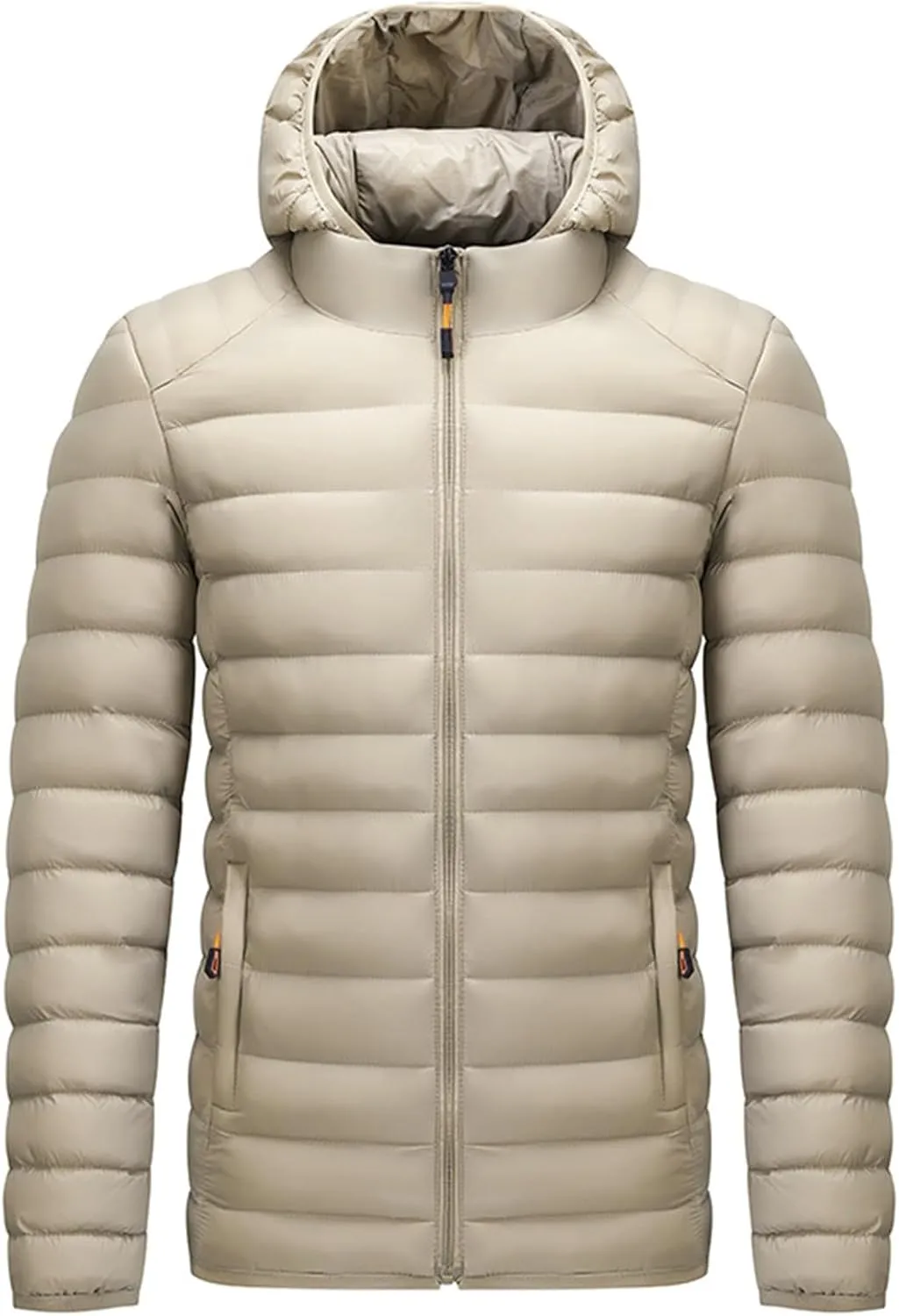 Men's Autumn And Winter Jacket Coat Leisure Plus Size Light Zip Pocket Cotton Padded Warm Cotton Anorak Belted
