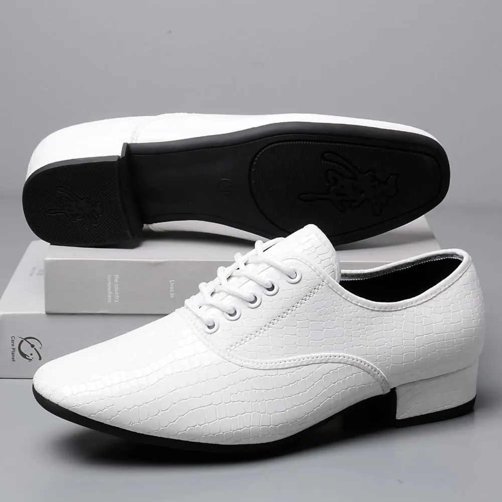 Men's Ballroom Dance Shoes Black Lace-up Latin Performance Shoes Waltz Modern Dancing Practice Shoe