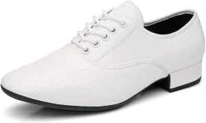 Men's Ballroom Dance Shoes Black Lace-up Latin Performance Shoes Waltz Modern Dancing Practice Shoe