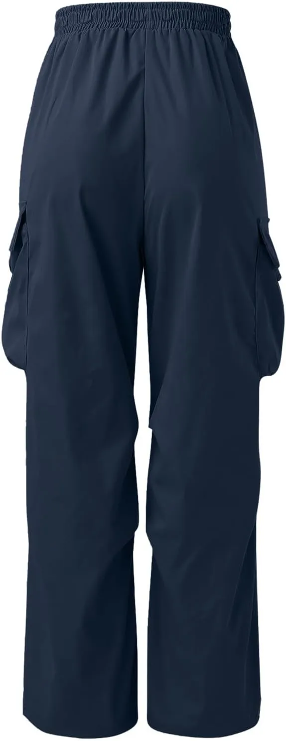 Men's Cargo Pant Casual Drawstring Elastic Waist Stretch Combat Work Pants Multi Pockets
