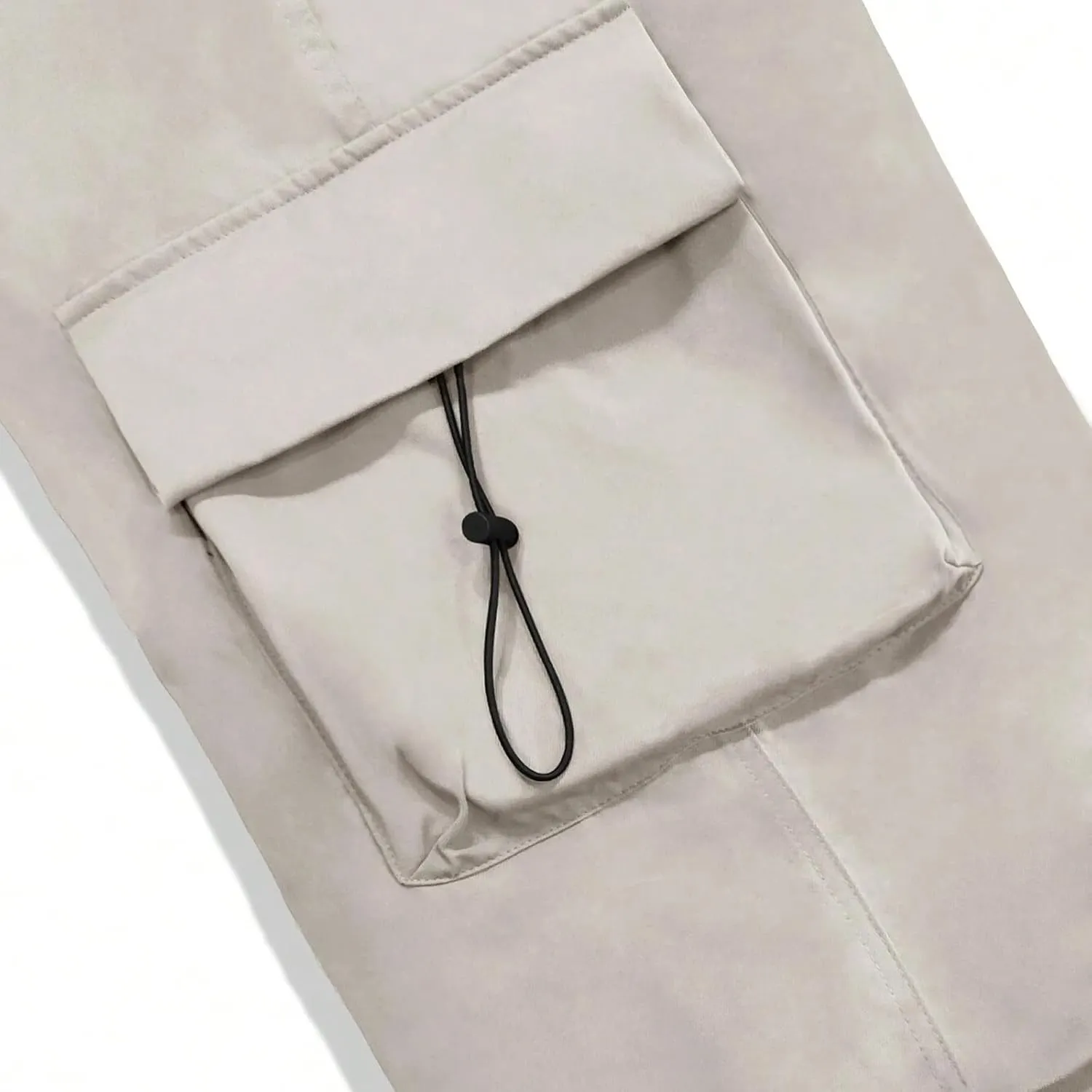 Men's Cargo Pant Casual Drawstring Elastic Waist Stretch Combat Work Pants Multi Pockets