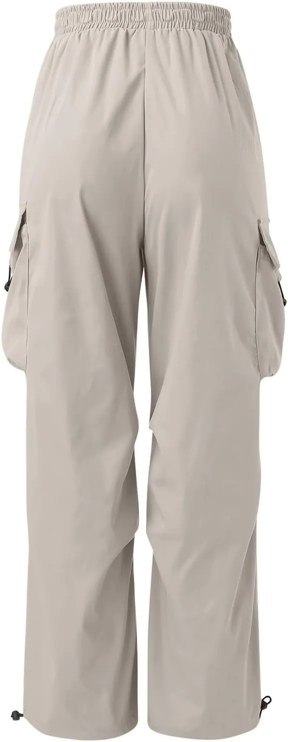 Men's Cargo Pant Casual Drawstring Elastic Waist Stretch Combat Work Pants Multi Pockets