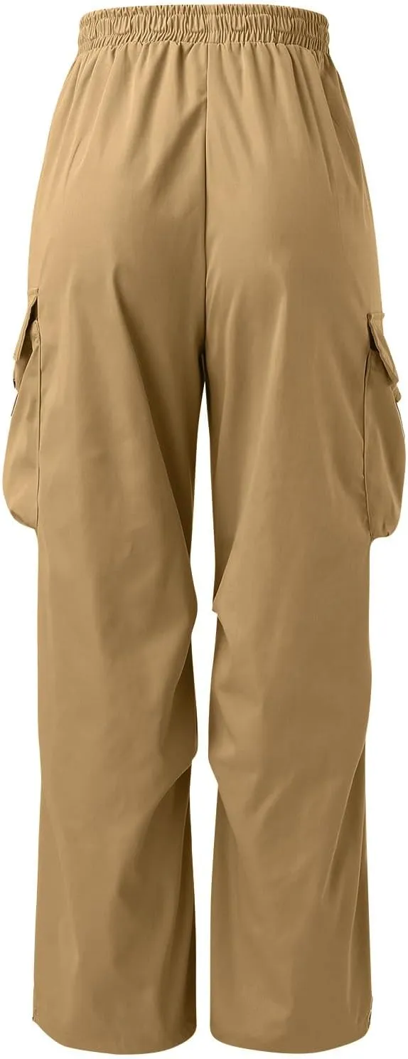Men's Cargo Pant Casual Drawstring Elastic Waist Stretch Combat Work Pants Multi Pockets