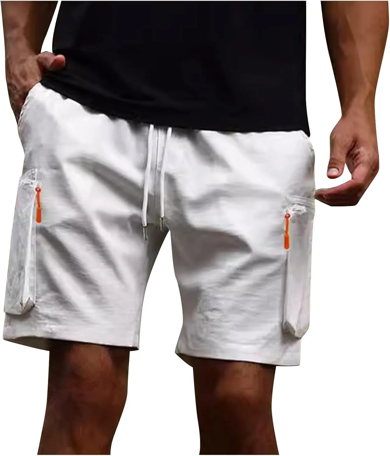 Men's Cargo Shorts Classic Athletic Cargo Work Pants, Summer Tactical Shorts Outdoor Hiking Shorts with Side Pockets