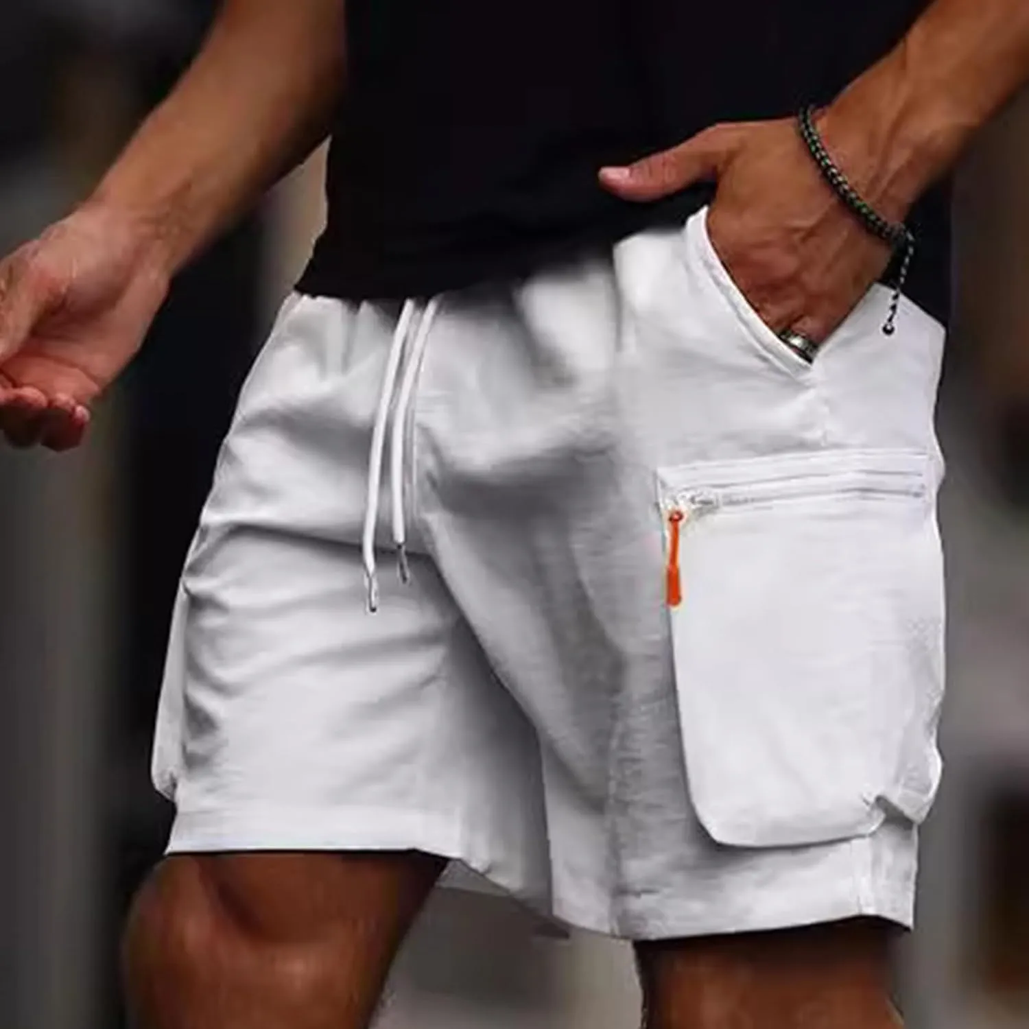 Men's Cargo Shorts Classic Athletic Cargo Work Pants, Summer Tactical Shorts Outdoor Hiking Shorts with Side Pockets