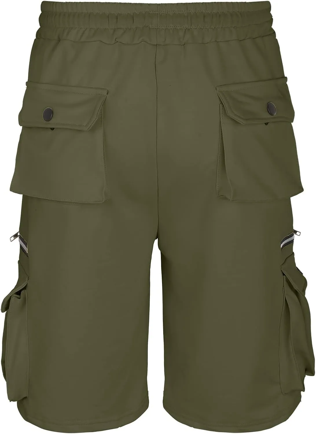 Mens Cargo Shorts Elastic Waist Summer Casual Shorts Outdoor Hiking Quick Dry Lightweight Work Shorts with Pockets