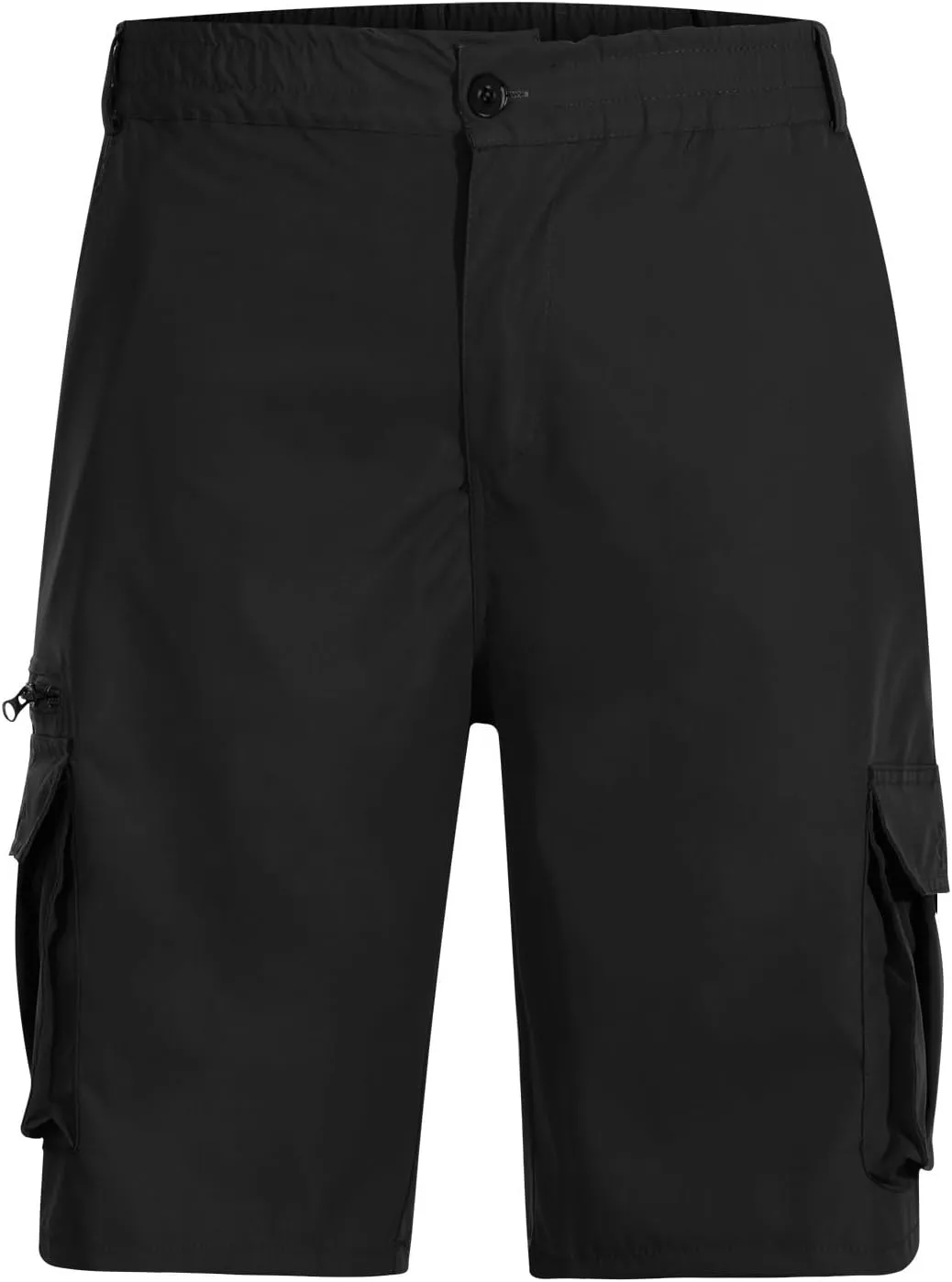 Men's Cargo Shorts with Pockets Summer Elastic Waist Outdoor Bermuda Shorts Lightweight Hiking Fitness Short Pants