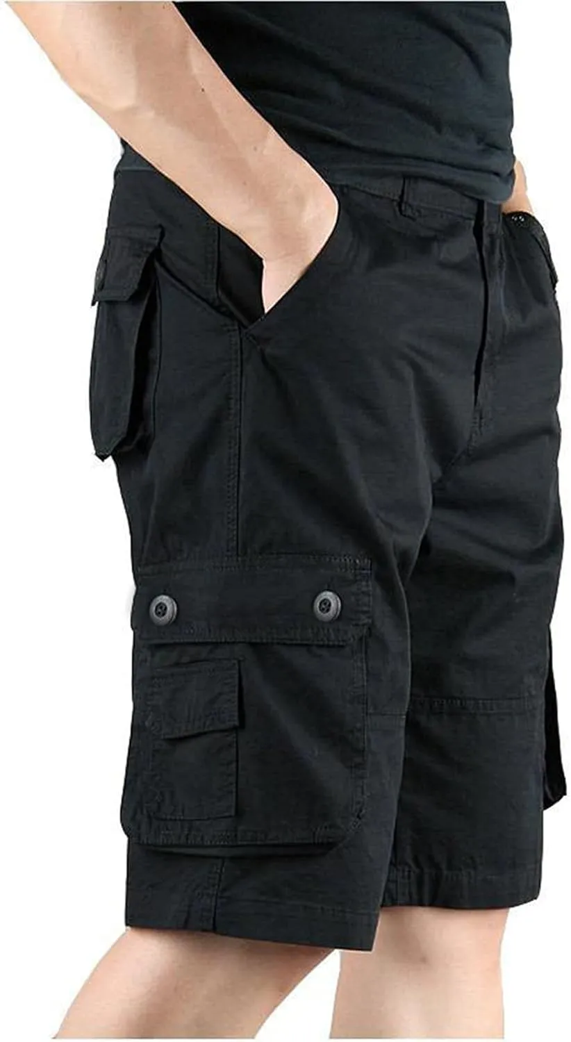 Mens Casual Cargo Shorts Multi Pockets Military Work Outdoor Wear Carpenter Shorts Athletic Fit Hiking Fishing Shorts