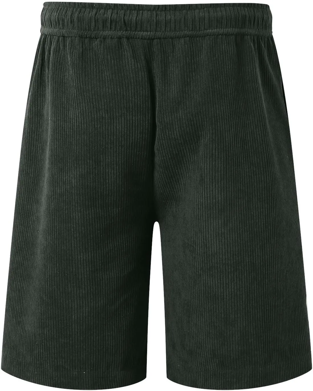 Men's Casual Corduroy Shorts Lightweight Elastic Waist Drawstring Trousers Summer Daily Wear Shorts Travel Pants