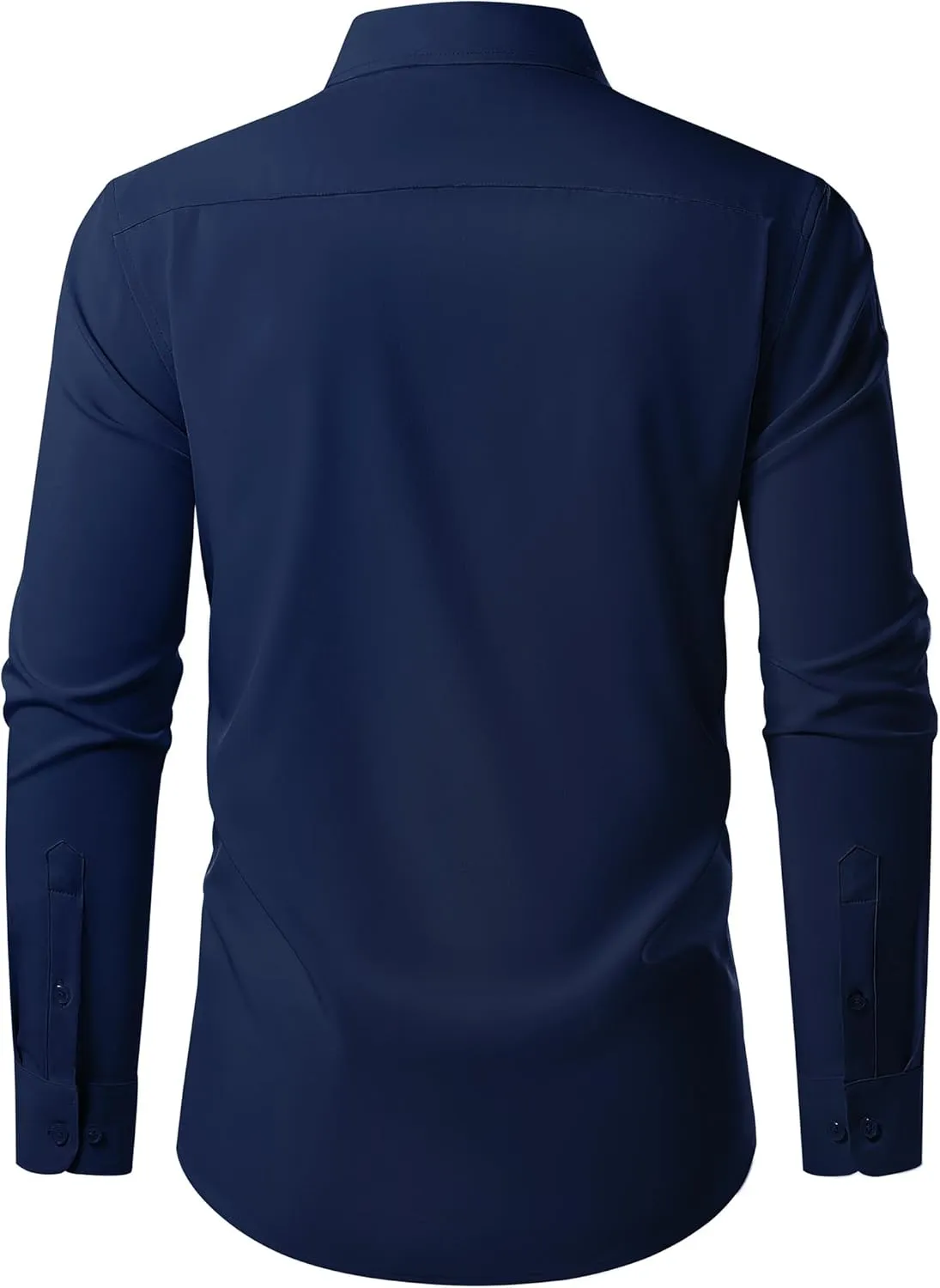 Men's Dress Shirts Long Sleeve Stretch Regular Fit Casual Formal Wedding Wrinkle Free Button Down Shirt with Pocket
