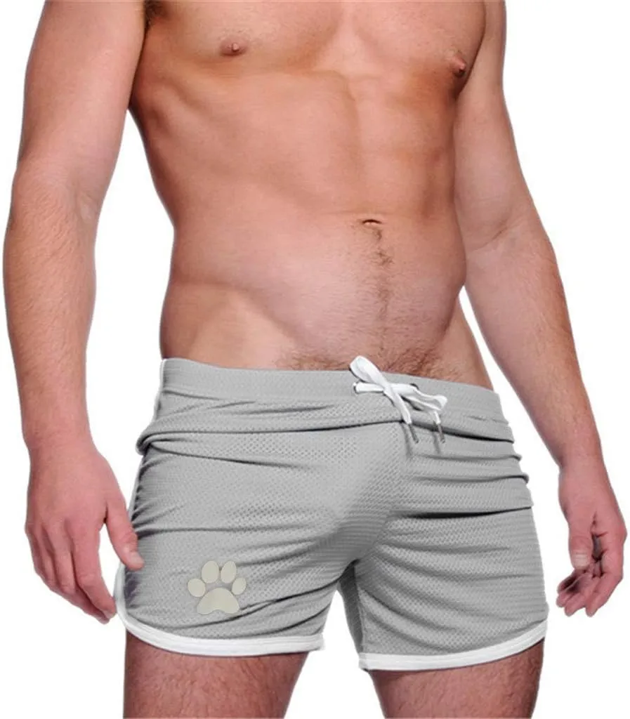 Men's Funny Dog Paw Print Gym Workout Shorts Sports Running Shorts Breathing Athletic Gym Mesh Shorts Jogging Short