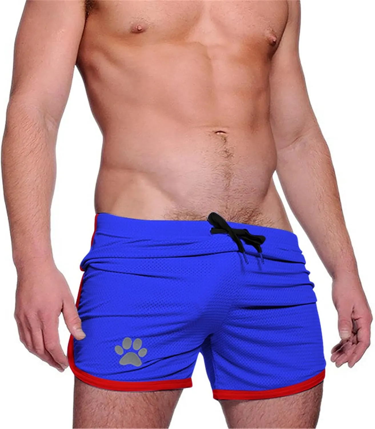 Men's Funny Dog Paw Print Gym Workout Shorts Sports Running Shorts Breathing Athletic Gym Mesh Shorts Jogging Short