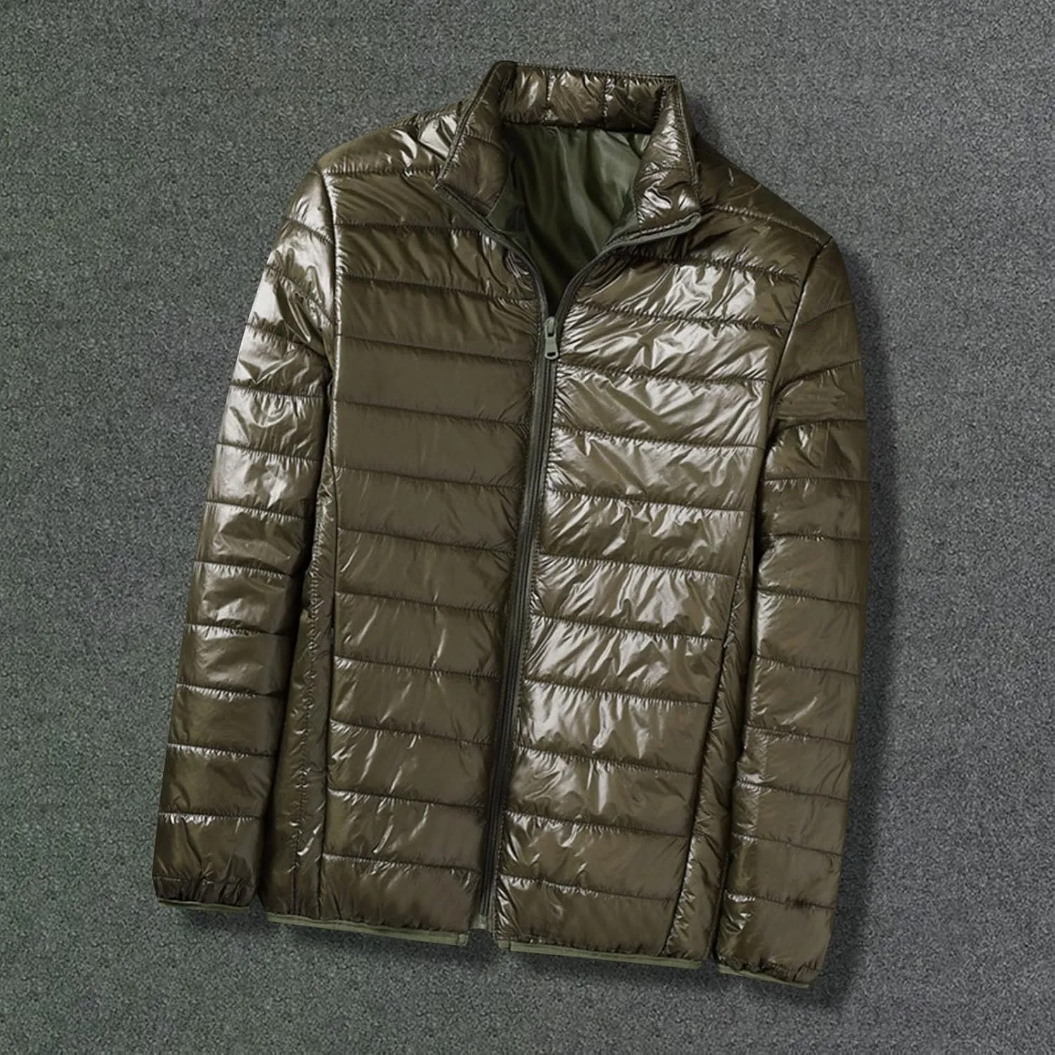 Mens Lightweight Down Jacket Packable Puffer Jacket Warm Insulated Padded Bubble Winter Coats Casual Puffy Outwear