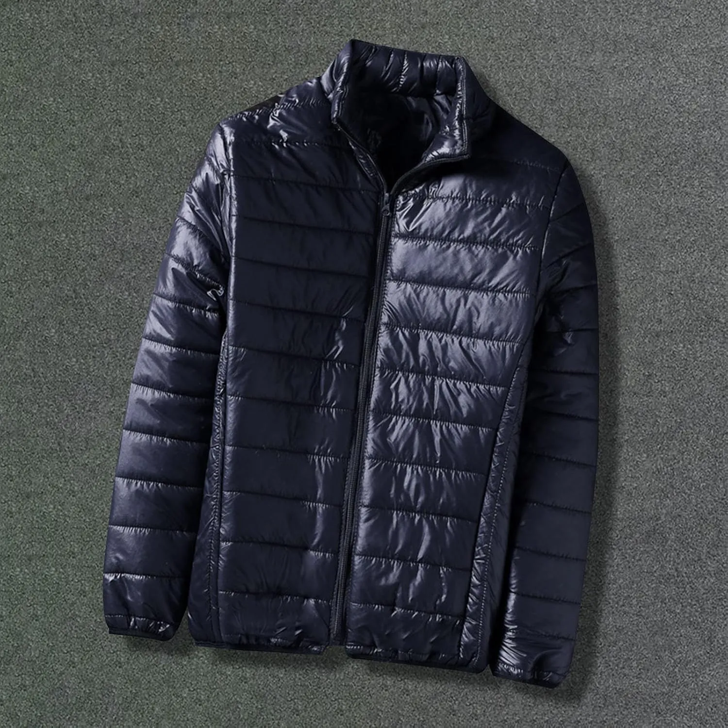 Mens Lightweight Down Jacket Packable Puffer Jacket Warm Insulated Padded Bubble Winter Coats Casual Puffy Outwear