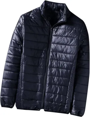 Mens Lightweight Down Jacket Packable Puffer Jacket Warm Insulated Padded Bubble Winter Coats Casual Puffy Outwear