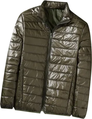 Mens Lightweight Down Jacket Packable Puffer Jacket Warm Insulated Padded Bubble Winter Coats Casual Puffy Outwear