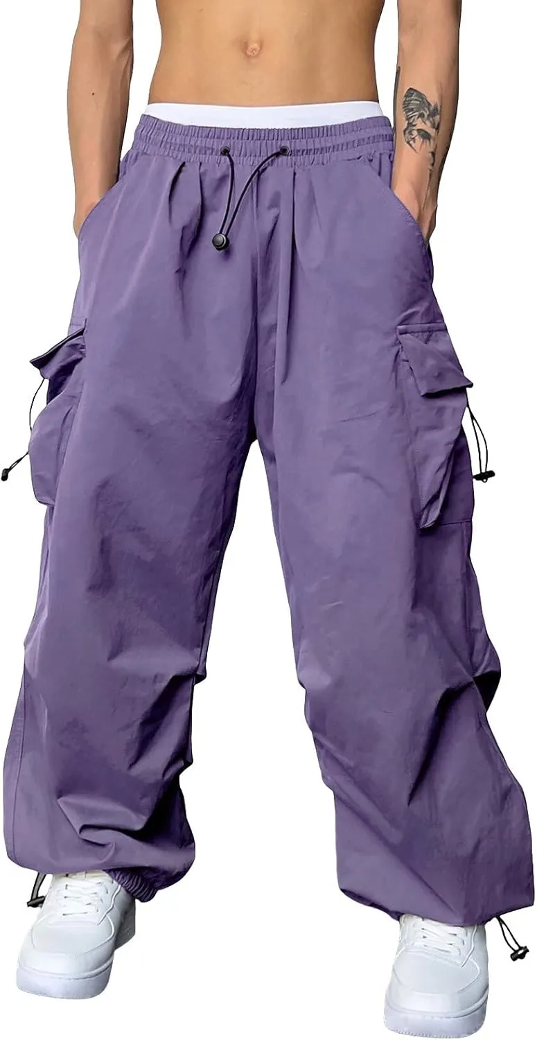 Men's Lightweight Linen Pant Cargo Combat Joggers Loose Casual Sweatpants Running Gym Training Sweat Pants