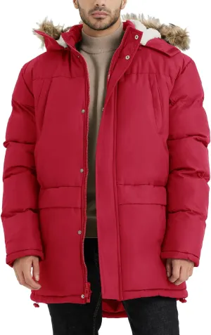 Men's Long Winter Hooded Jacket Warm Windproof Puffy Coat Padded Thicken Parka Jackets