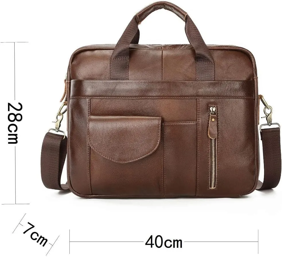 Men's Messenger Bag, Water Resistant Laptop Briefcases, Business Shoulder Bookbag Multi-Functional Bag (Color : Black, Size : 28 * 40 * 7CM)