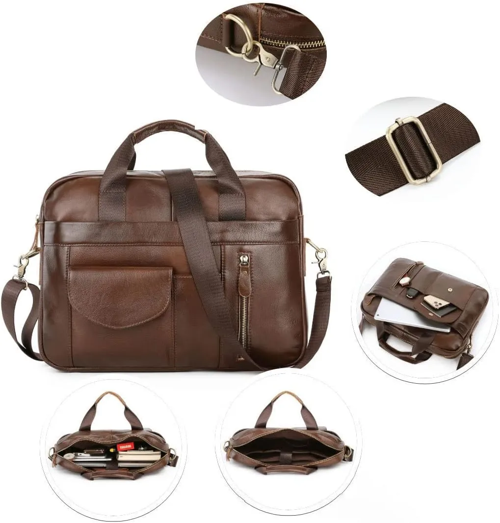 Men's Messenger Bag, Water Resistant Laptop Briefcases, Business Shoulder Bookbag Multi-Functional Bag (Color : Black, Size : 28 * 40 * 7CM)