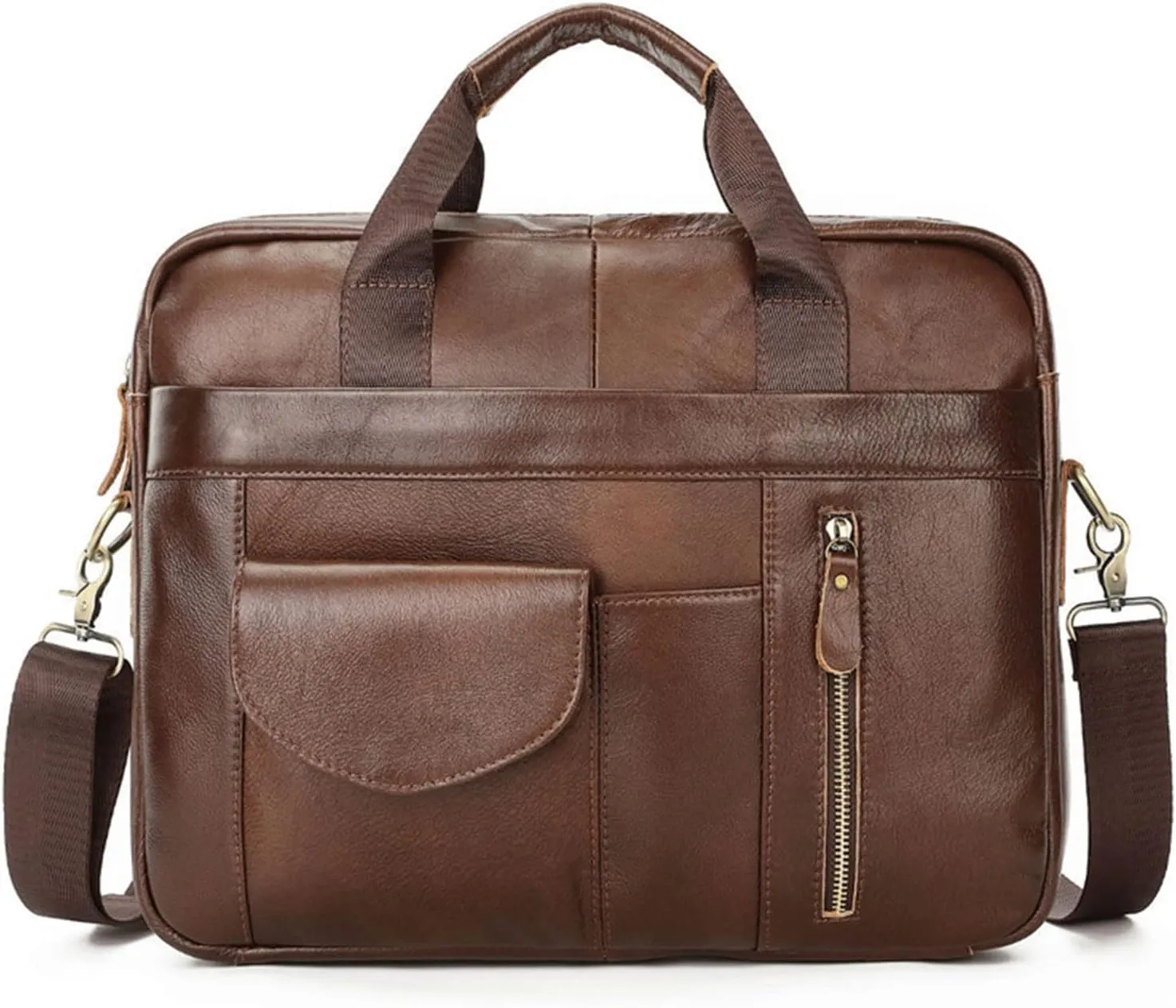 Men's Messenger Bag, Water Resistant Laptop Briefcases, Business Shoulder Bookbag Multi-Functional Bag (Color : Black, Size : 28 * 40 * 7CM)