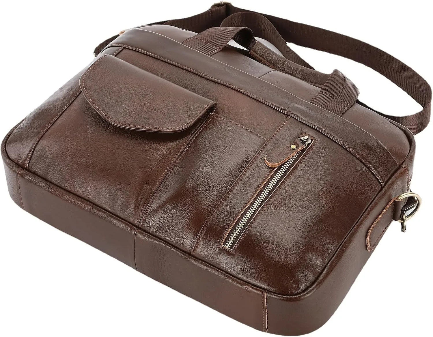 Men's Messenger Bag, Water Resistant Laptop Briefcases, Business Shoulder Bookbag Multi-Functional Bag (Color : Black, Size : 28 * 40 * 7CM)