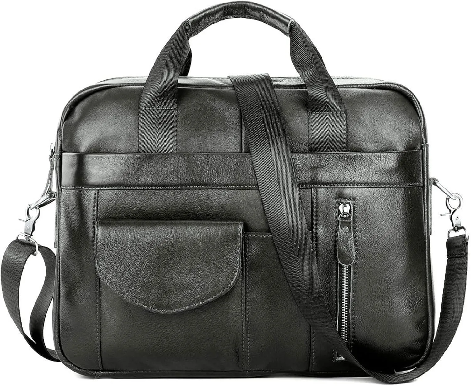 Men's Messenger Bag, Water Resistant Laptop Briefcases, Business Shoulder Bookbag Multi-Functional Bag (Color : Black, Size : 28 * 40 * 7CM)