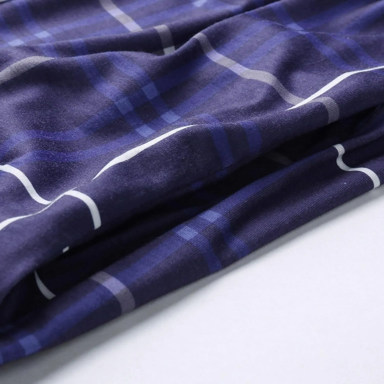 Men's Plaid Shorts Cotton Soft Flannel Pajama Plaid Shorts with Pockets Lightweight Long Shorts Drawstring Pants
